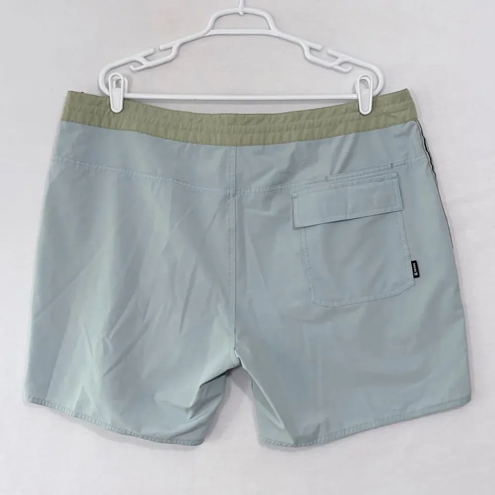 Roark Chiller Board Shorts Mens Size 40 Light Blue Lace Up Pockets Swim Trunks